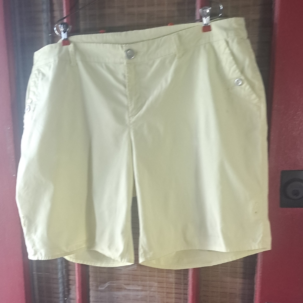 Lane Bryant Yellow Flat Front Shorts